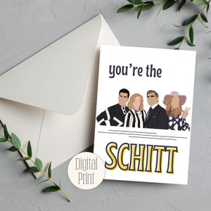 Tarjeta de cumpleaños de Schitt's Creek con descarga digital. Eres Schitt Creek. Tarjeta de felicitación divertida de David y Moira Rose. Idea de regalo de Alexis Rose.