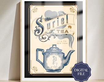 Suriel Tea ACOTAR Digital Download Poster Print | A Court of Thorns and Roses Wall Art Decor | Instant Download Spicy Bookish Lover Prints