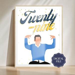 Schmidt 29 Neues Mädchen Geburtstag Poster Digitaler Download Druck | Neunundzwanzig | Sofort Download von Poster Prints zum Einrahmen | Geburtstag Geschenkideen