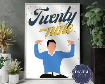 Póster del 29.º cumpleaños de la nueva chica de Schmidt - Impresión artística mural de la serie de televisión (descarga digital)