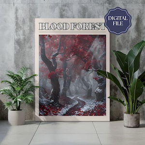 FBAA 4er-Set Drehort-Poster, von Blood And Ash Bundle Art Print, Red Pearl Gasthaus, The Willow Tree, Blood Forest, Poppy und Hawke Cavern