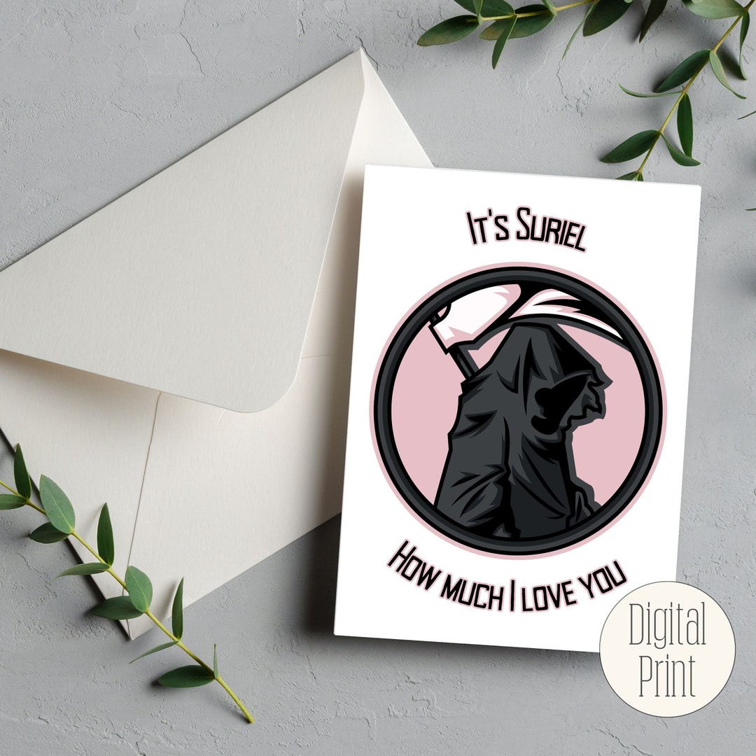 Suriel A Court of Thorns and Roses Digital Download Blank Greeting Card Suriel A Court of Thorns and Roses Digital Download Blank Greeting Card