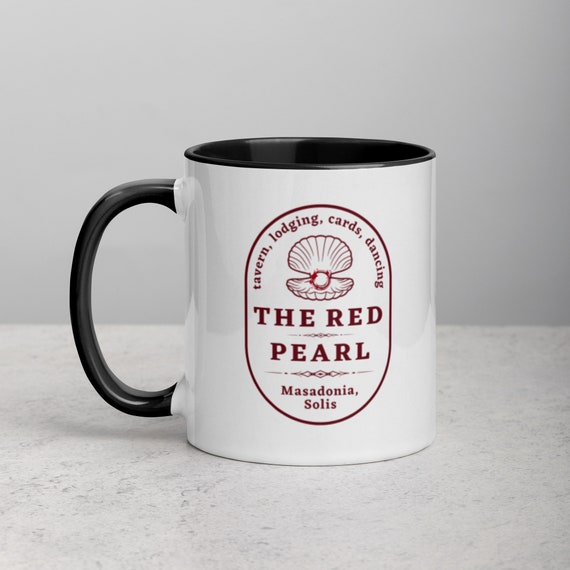 FBAA The Red Pearl Ceramic Coffee and Tea Mug |From Blood And Ash |Casteel and Poppy Apparel |Booktok |Book Nerd Merch |Spicy Book Apparel