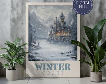 Lot d'oeuvres d'art murales en hiver ACOTAR en téléchargement numérique, un tribunal d'épines et de roses, impression instantanée, terrain de printemps, terrain d'automne, terrains saisonniers