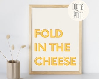 Schitt's Creek David and Moira Rose Quote Poster Fold In The Cheese Digital Download Print For Schitts Creek Fan Funny Gift Idea Quote