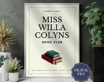 Digitales FBAA Miss Willa Colyns Book Club Bookish Poster Print |Digitaler Download |Aus Blut und Asche |Leafia Print |FBAA Drucke |Booktok Art