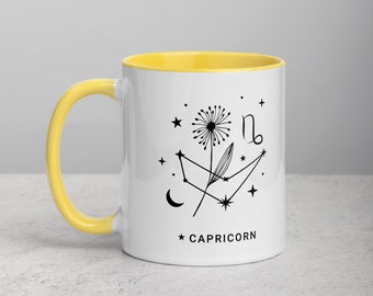 Capricorn Zodiac Star Sign Coffee and Tea Mug | Astrology Constellation Homeware & Apparel | Birthday Gift Ideas | Cute Housewarming Gifts