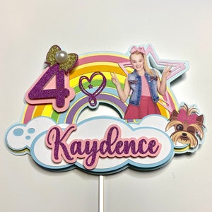 Personalized Cake Topper | JoJo Siwa Inspired Cake Topper | Jojo Siwa Birthday Party | bows theme party | Pink Girl Party | Pink Cake Topper
