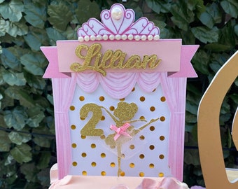 Ballerina cake topper, Ballerina birthday party decor, tutu themed party. 2nd birthday. TUTU cute. Ballerina inspired. Girls pink party