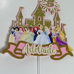 Personalized Cake Topper | Princess Party | Disney Princess Inspired ...