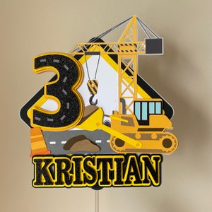 Personalized Cake Topper | Construction Inspired Cake Topper | Construction Birthday Party | Construction decorations | Construction Party