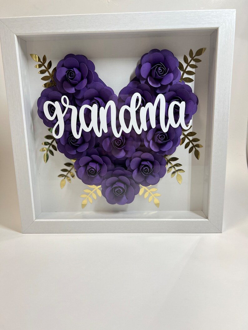 MOM Flower Shadow Box. Mother's Day Shadowbox. Gift for Etsy