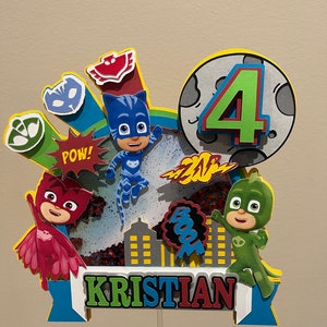 Personalized Cake Topper PJ Mask Cake Topper PJ Mask Birthday Party PJ ...