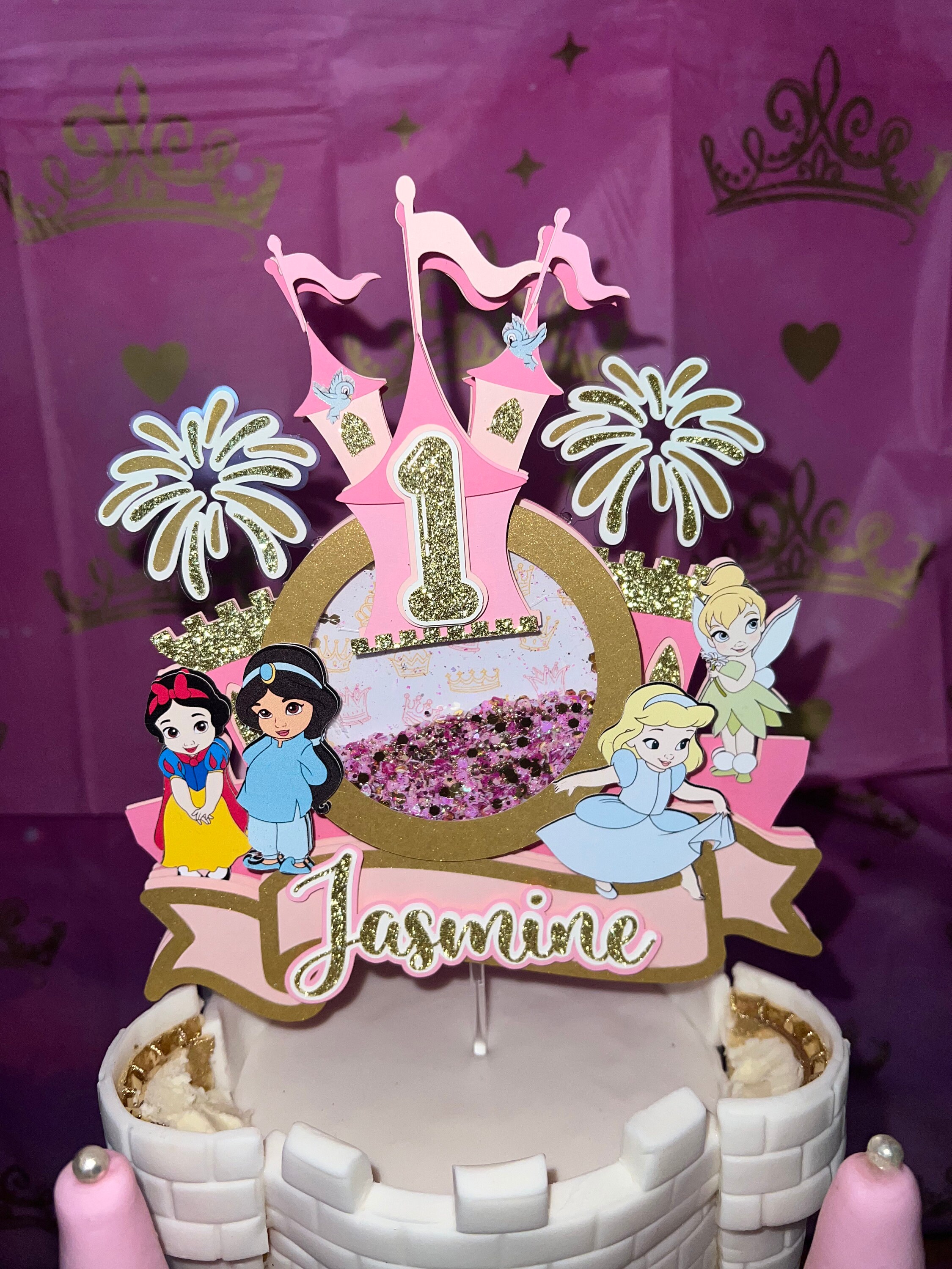Personalized Cake Topper | Princess Birthday Party | Princess Theme ...