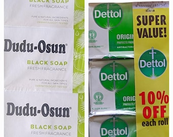 Saponi antibatterici Detol, Delta, Joy e Dudu Osun da 6 barrette