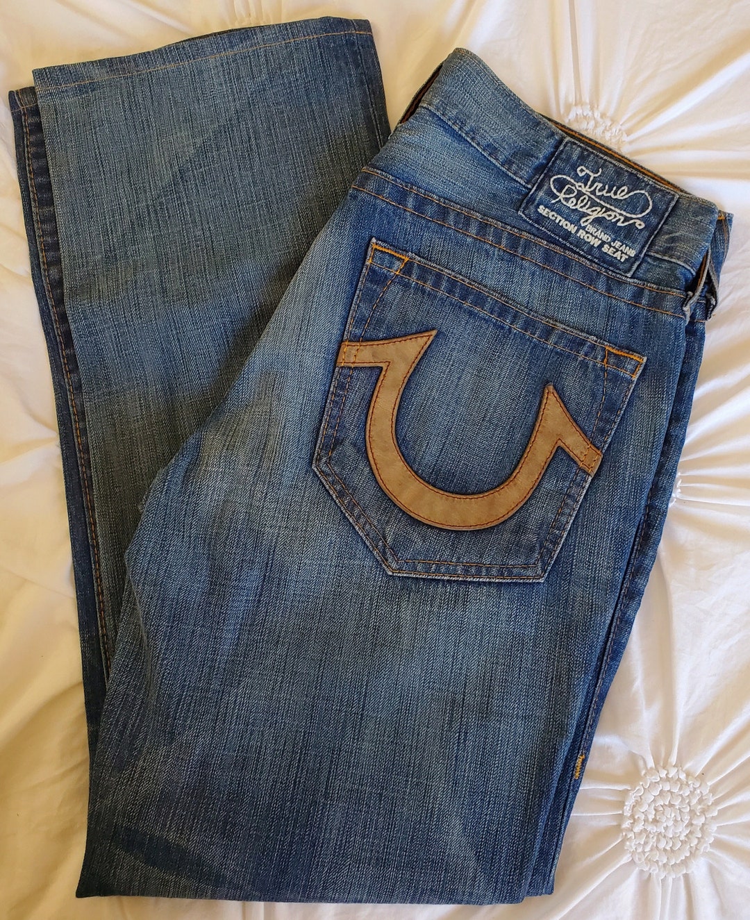 [新品] TRUE RELIGION SECTION ROW SEAT True Religion Section Row Seat Boot Cut Jeans Size 30 x 28