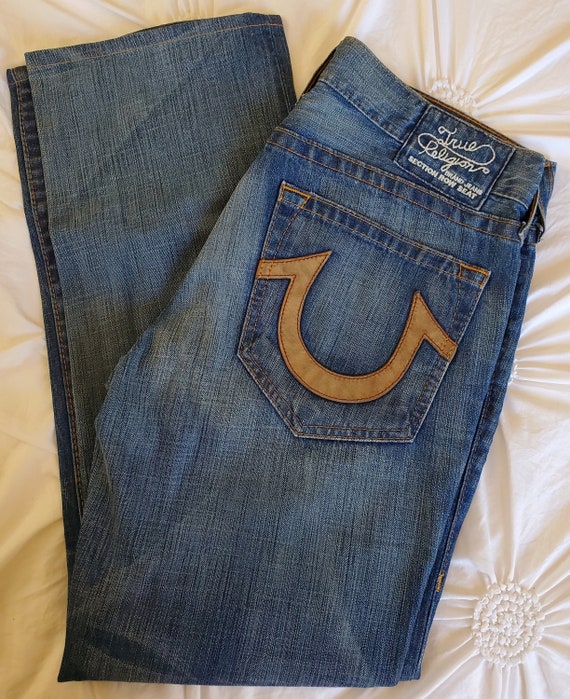 Vintage TRUE RELIGION Jeans - Suede Horse Shoe - Low Rise - Slim