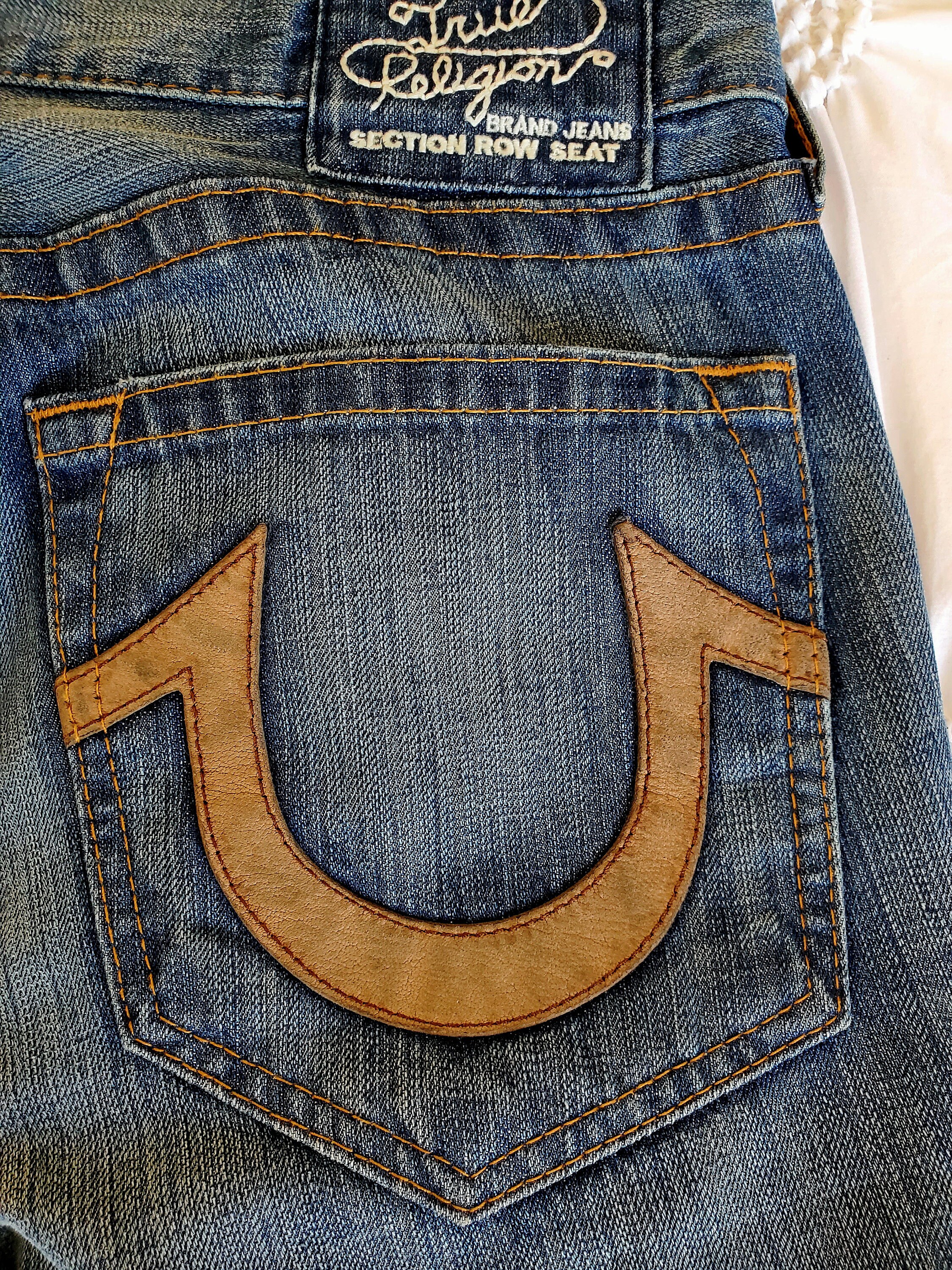 Vintage TRUE RELIGION Jeans - Suede Horse Shoe - Low Rise - Slim 