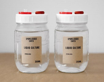 Gesteriliseerde vloeibare kweekpot voor paddenstoelen: 350 ml x 2 (tweelingverpakking)