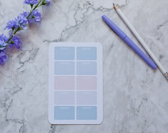 Errands Box Planner Stickers- White Font