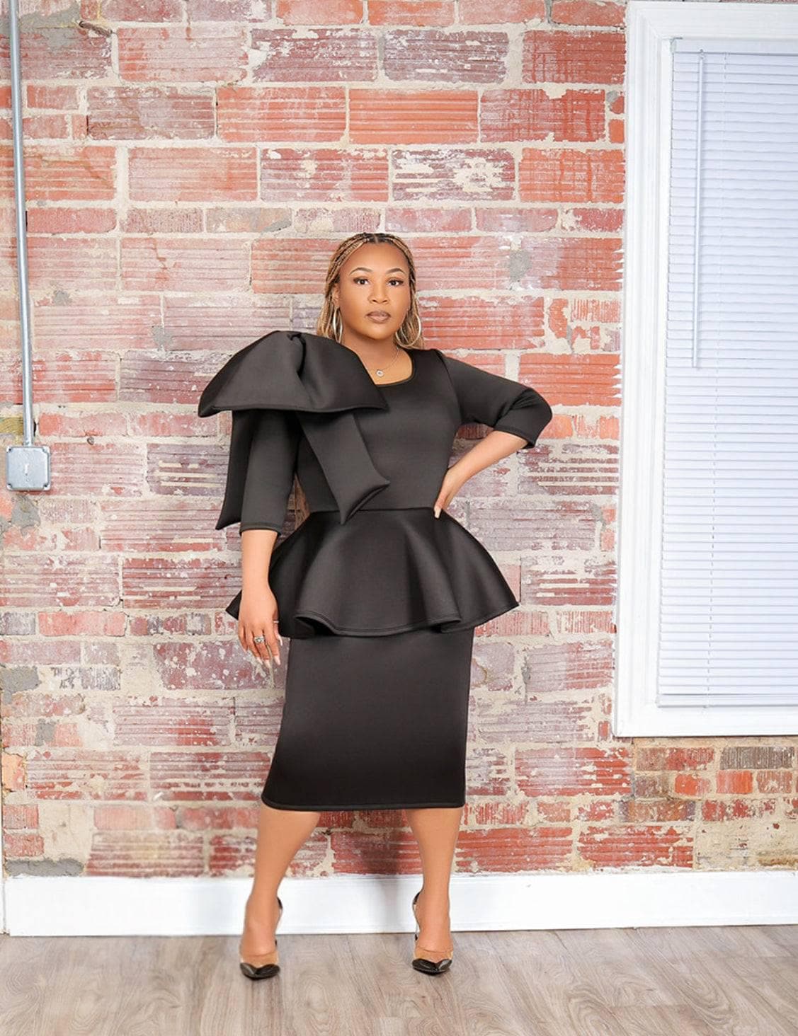 Black Peplum Dress - Etsy