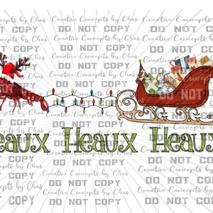 Heaux Heaux Heaux Cajun kerstmis Louisiana langoesten slee met cadeaus vakantie ontwerp sublimatie transparant 300 dpi png