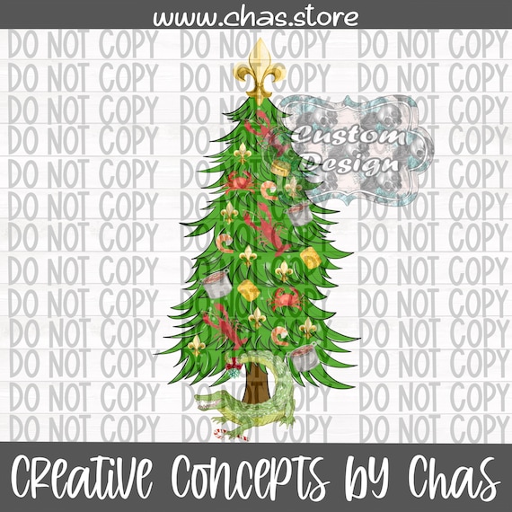 Cajun Christmas Tree PNG, Seafood Crawfish, Louisiana Holiday (Digital File) 2021