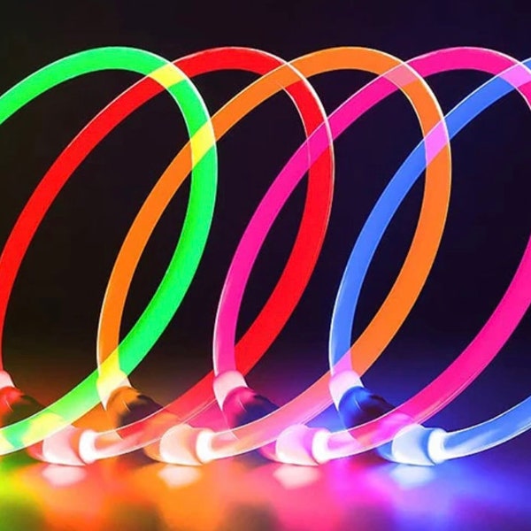 LED Safety Glow Collars - Adjustable and USB Charge