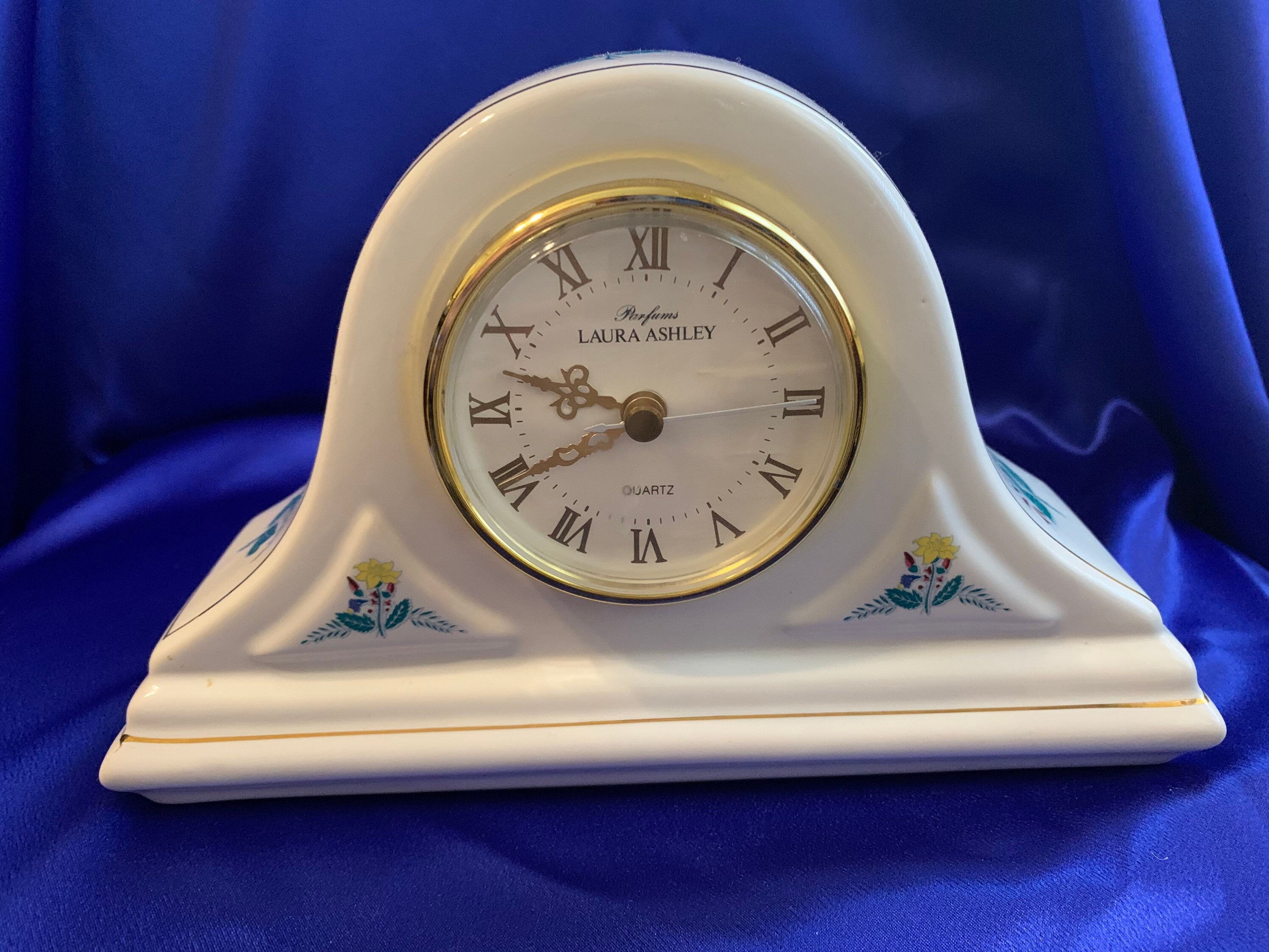 Laura Ashley Painted Floral Clock Etsy Canada