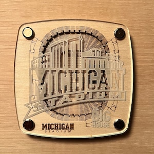 4 MICHIGAN FOOTBALL COASTERS| 4 Drink Coasters Football | Football Coasters |Free Shipping