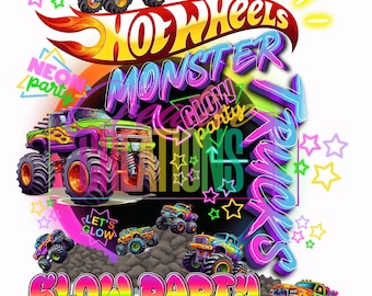Monster Truck Glow Party PNG