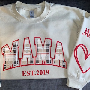 Colorful Plaid Mama Sweatshirt