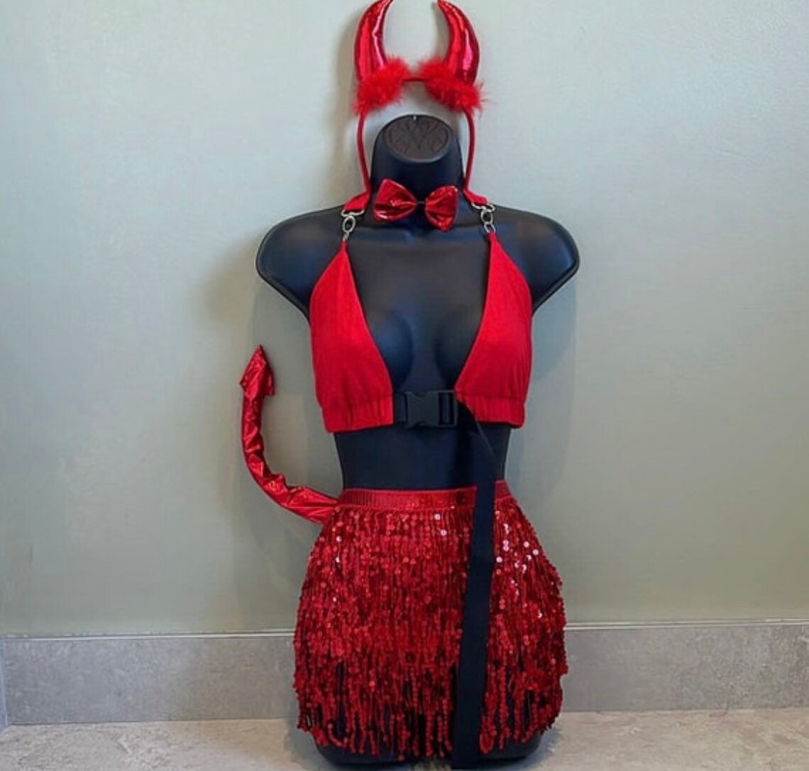 Red Devil Outfit Devil Costume Halloween Outfit Halloween Etsy UK