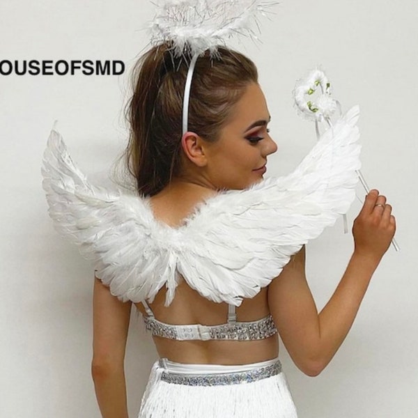 White angel wings, Halloween costume, angel wings, white angel costume, angel wings, Halloween accessories, fancy dress, wings, angel