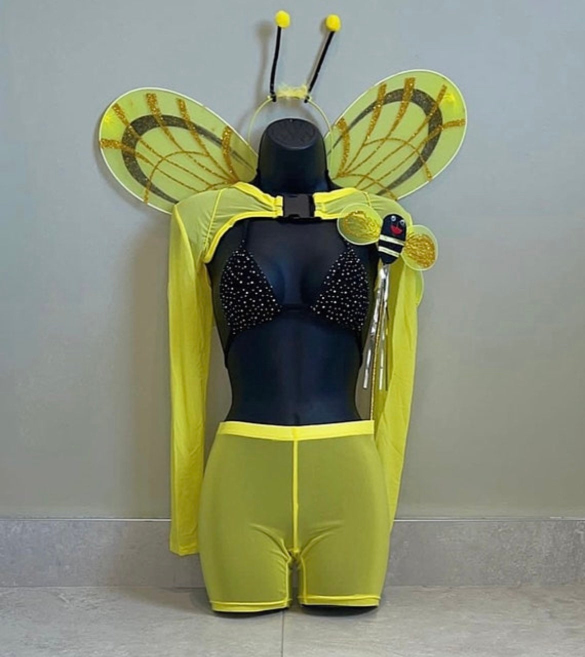 FRCOLOR Bee Costume Accessories Bee Costume Set Bee Wings Bee Antenna  Headband Bee Wand Accessories Honey Bee Cosplay Costumes for Women Men  Halloween