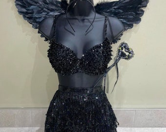 Black carnival bra, festival bra, festival outfit, bralet, gold bra, belly dancer bra, sequin bra, festival outfit, rave outfit