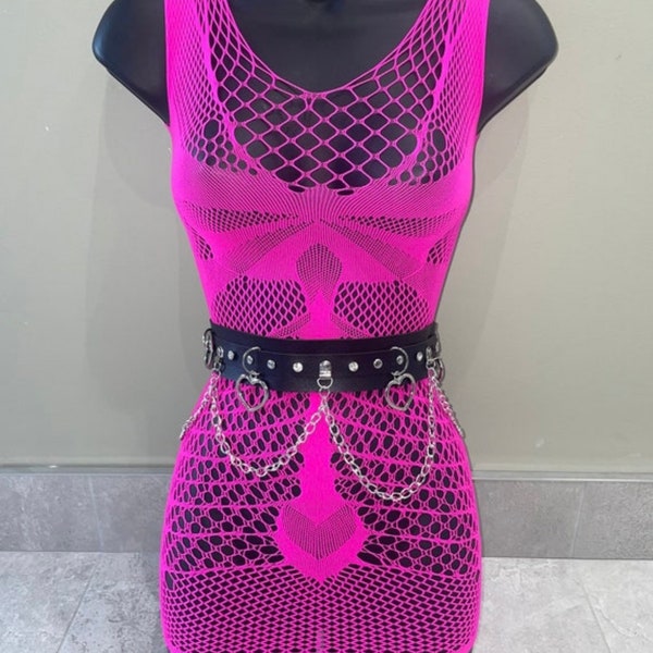 Pink fishnet dress, festival dress , rave dress, pink dress, mesh dress, festival outfit, rave outfit, sheer dress