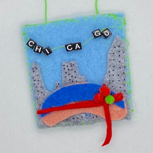 Chicago Bean Ornament Etsy
