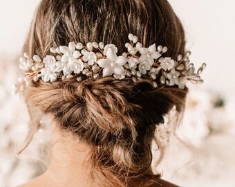 Floral Hair Comb | Bridal Hair Comb | Floral Wedding Hair Comb | Pearl Bridal Hair Piece | Bridal Hair Accessory