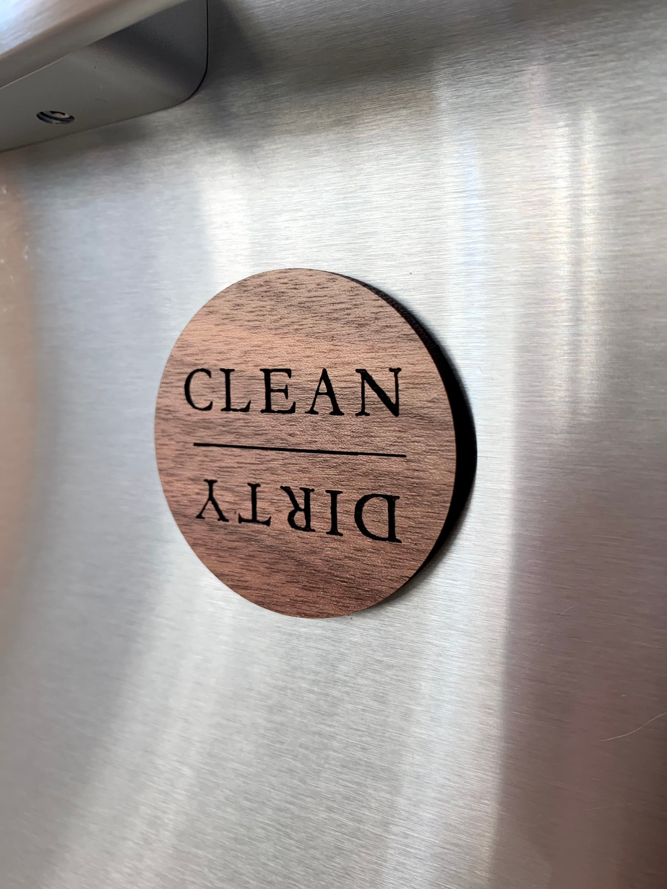 TEYGA Bamboo Dishwasher Clean Dirty Magnet Sign, With Stainless Steel  Window Dishwasher Magnet Clean Dirty 