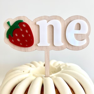 First Birthday Cake Topper, Strawberry Themed Party, Berry First Birthday