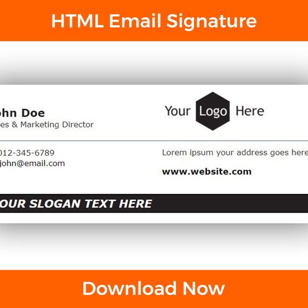 HTML Email Signature Template, Custom, Professional Business Signature, Editable, Clickable, Responsive on all devices and browsers