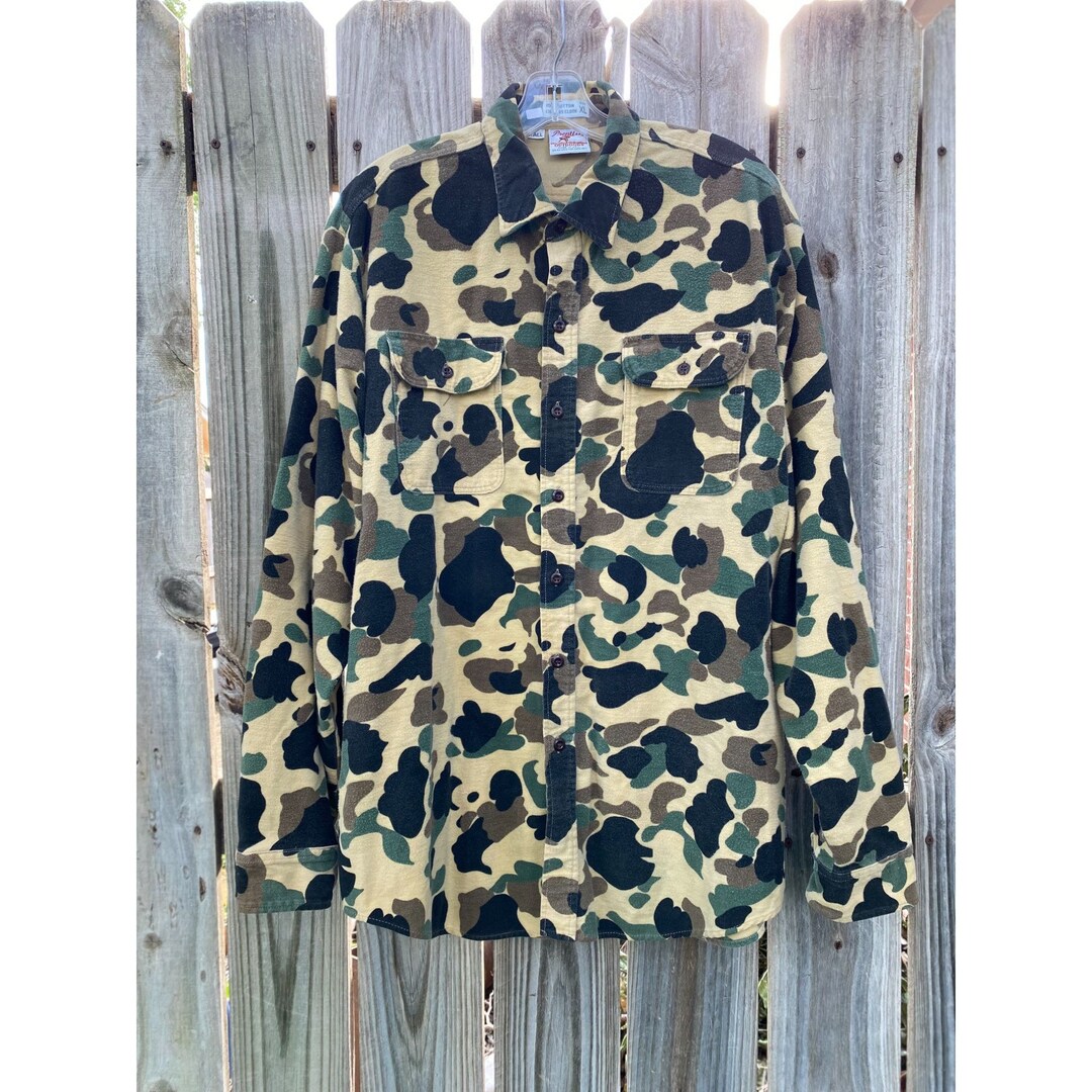 Vintage Prentiss Outdoors Chamois Duck Camo Flannel Long - Etsy