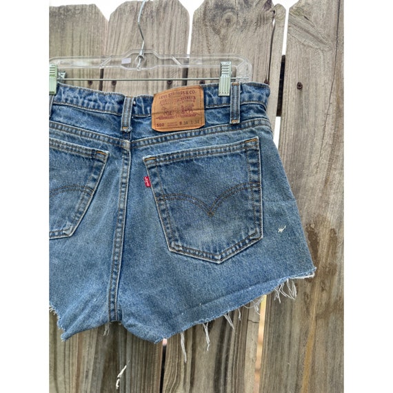 Vintage 96' Levi's 550 Relaxed Fit Cut Off Raw He… - image 5