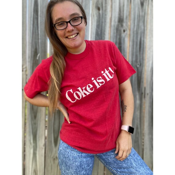 Vintage 80's Coke Is It! Sportswear T-Shirt Tee R… - image 1