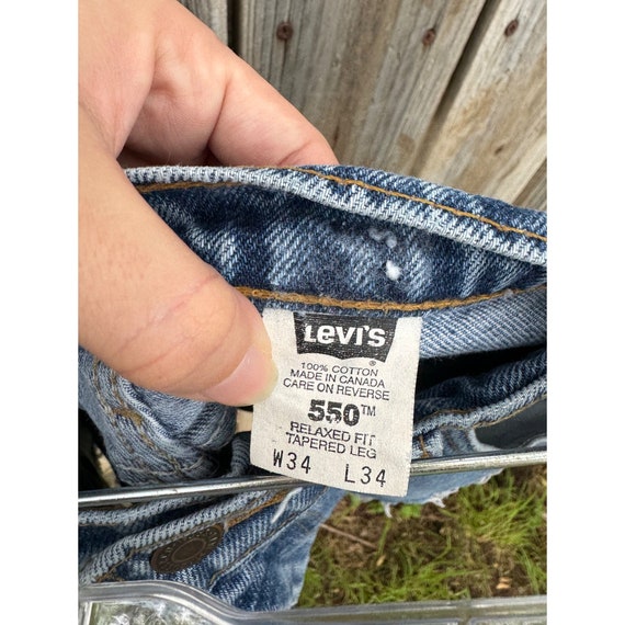 Vintage 96' Levi's 550 Relaxed Fit Cut Off Raw He… - image 9