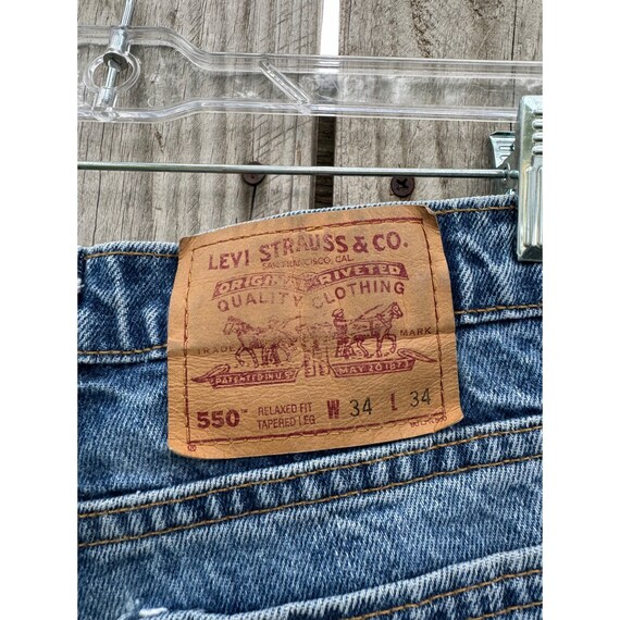 Vintage 96' Levi's 550 Relaxed Fit Cut Off Raw He… - image 6