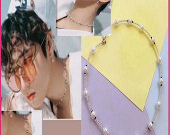 Han jisung inspired beaded necklace - Stray kids necklace - kpop idol necklace - Han ji sung choker - korean minimalism