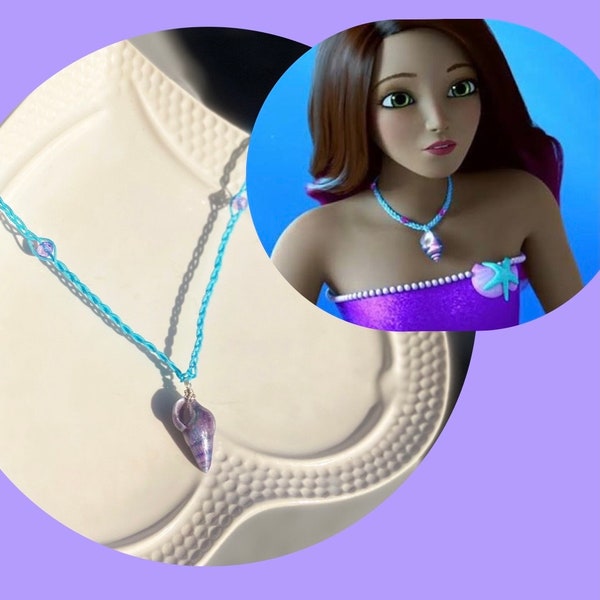 b arbie dolphin magic isla necklace, isla mermaid necklace,Mermaid Tale Pearl Necklace,Gift for her,Elegant Necklace metalic Shell Necklace