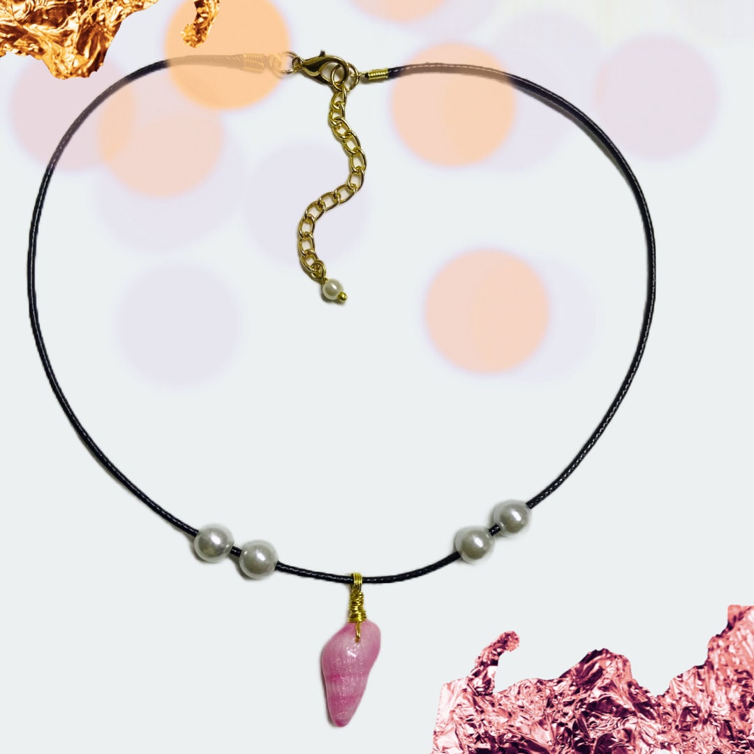 Merliah Mermaid Tale Pearl Necklace in Black Cord Shell Mermaid